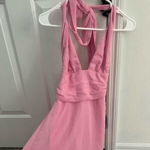 Pink Halter Top Mini Dress